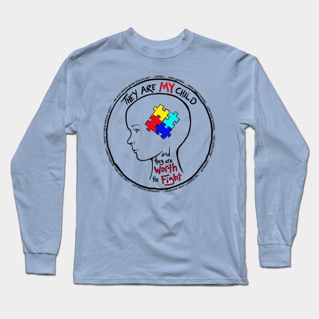 Proud parent of a child with autism Long Sleeve T-Shirt by chibikodama